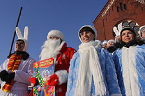 Снегурочки, зайчики и Деды Морозы штурмовали палату представителей национального собрания